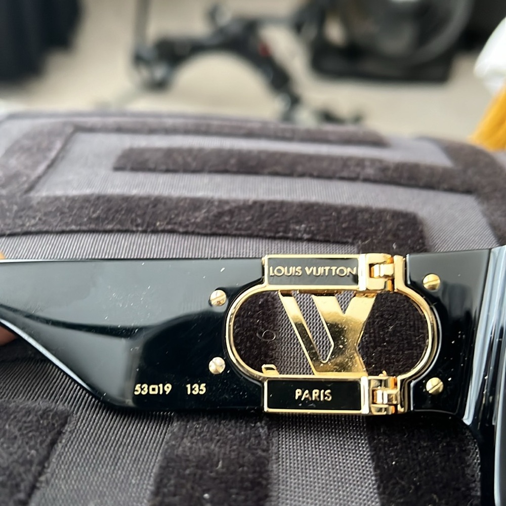 Louis Vuitton Black Sunglasses with Gold Detail